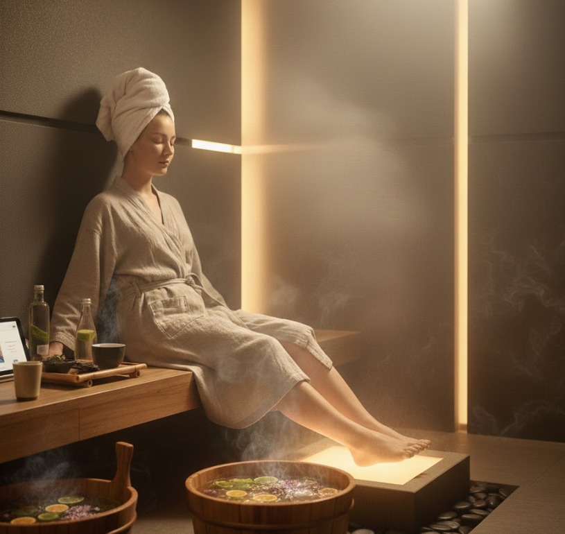 Глубокое оздоровительное руководство по массажу ног в паровой комнате